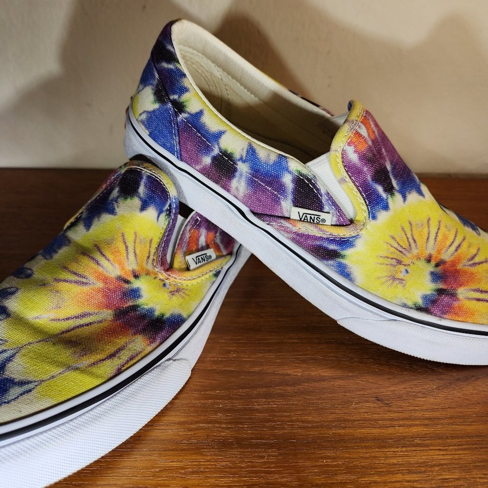 VANS Classic Slip-on Canvas Tie Dye Multi-Color Men (8.5)/ Women (10.0) - Picture 6 of 11